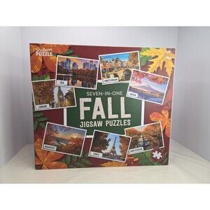 Professor Puzzle SEVEN-IN-ONE Fall in World Cities Jigsaw Puzzles NEW Unopened